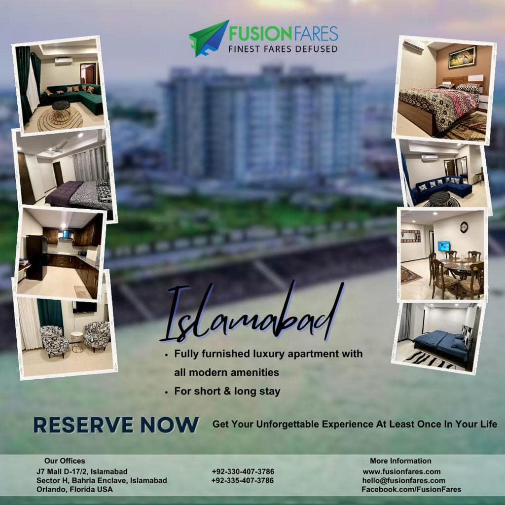 Service Apartments in Islamabad Karachi Lahore